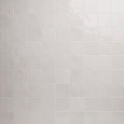 M S International Renzo Dove Glossy Ceramic Square Wall Tile for Bathroom, Kitchen Backsplash, Accent, and Shower - Sample