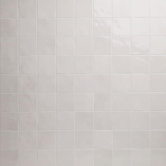 M S International Renzo Dove Glossy Ceramic Square Wall Tile for Bathroom, Kitchen Backsplash, Accent, and Shower - Sample