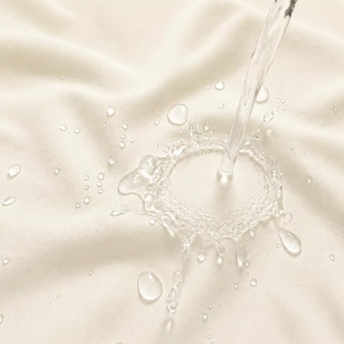 Waterproof Fabric Shower Curtain Liner, TPU Coated, PEVA-Free & Odorless, Hotel Quality, 3 Magnets, Rust-Proof Metal Grommets, Machine Washable, Cream, 72x72 Inch