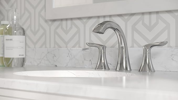 Pfister Weller Bathroom Sink Faucet, 8-Inch Widespread, 2-Handle, 3-Hole, Polished Chrome Finish, LG49WR0C