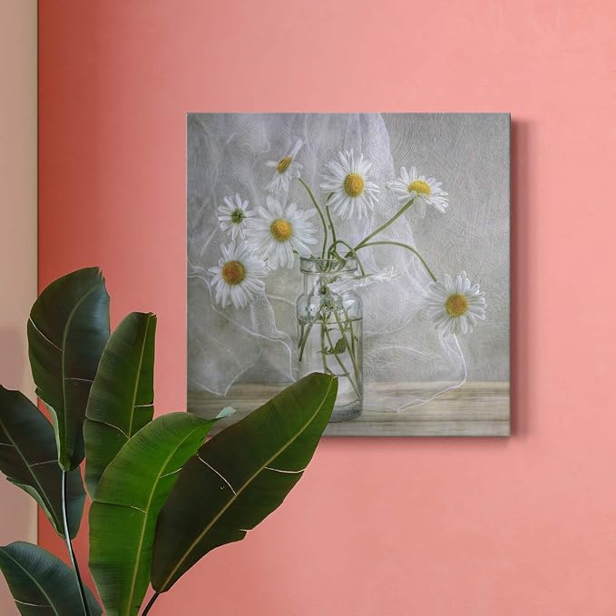 Renditions Gallery Daisies Wall Art, Premium Gallery Wrapped Canvas Decor, Ready to Hang, 10 in H x 10 in W, Made in America Print