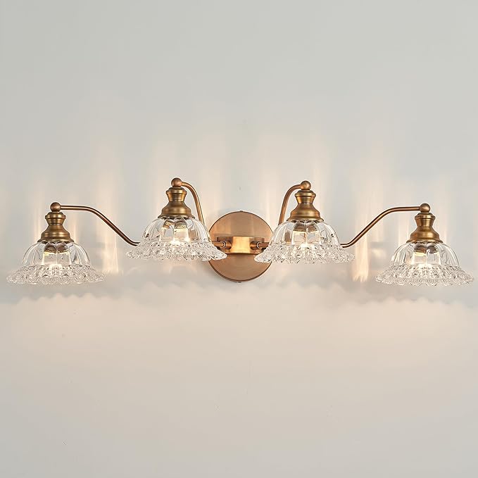 Brass 4 Light Vanity Lights for Bathroom Vanity Light Fixtures Bathroom Light Fixture