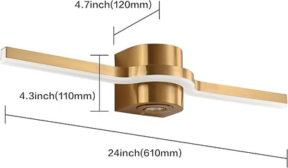 SOLFART Brushed Bronze LED Bathroom Light Fixtures 24 Inch Dimmable Bathroom Vanity Lights Modern Wall Light for Bath Vanity Lighting Fixtures D