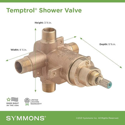 Symmons 262BODY Temptrol Brass Pressure-Balancing Tub and Shower Valve (Pack of 6)