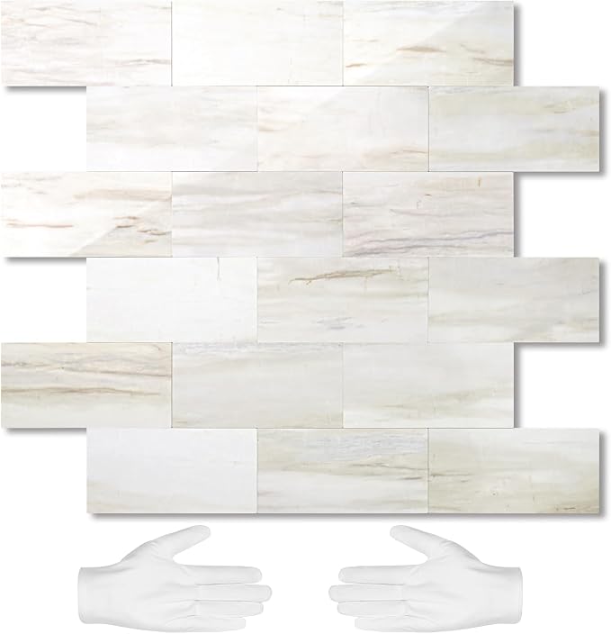 STICKGOO 10-Sheet Peel and Stick Backsplash on Subway Tile, Eurasia Biege | PVC Self Adhesive Kitchen Backsplash, Seamless, Wateproof, Stick on Tiles for Kitchen, Bathroom, RV