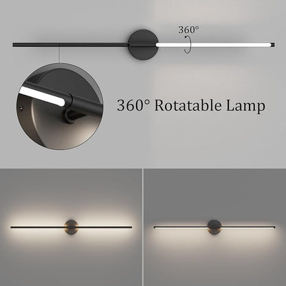 Modern Bathroom Vanity Light 40Inch,30W Matte Black Led Bathroom Light Fixture Over Mirror 360° Rotatable 5000K