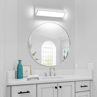 LED Modern Bathroom Vanity Light Fixtures (16-Inch, 5CCT, Dimmable), Modern Acrylic Bathroom Wall Lighting Fixtures Over Mirror, Chrome