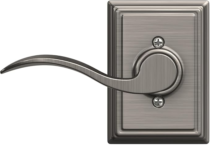SCHLAGE Accent Lever with Addison Trim Non-Turning Lock in Antique Pewter - Right Handed - F170 ACC 620 ADD RH