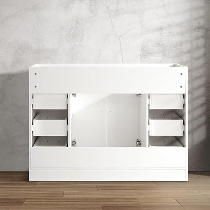 48 Inch Bathroom Vanity with Sink | Plywood Frame, SMC Integrated Countertop, Soft-Close Doors & Drawers, Freestanding Bathroom Vanity
