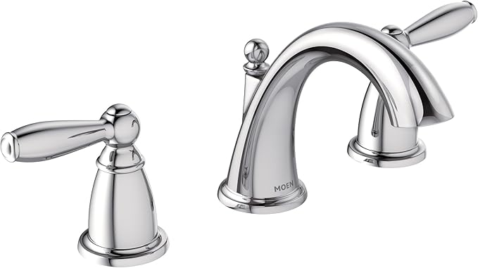 Moen Brantford Chrome Two-Handle Widespread Bathroom Faucet Trim Kit for 3-hole Setups, Valve Required, T6620