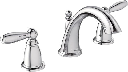 Moen Brantford Chrome Two-Handle Widespread Bathroom Faucet Trim Kit for 3-hole Setups, Valve Required, T6620