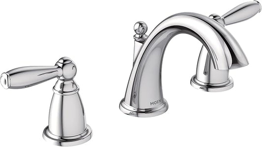 Moen Brantford Chrome Two-Handle Widespread Bathroom Faucet Trim Kit for 3-hole Setups, Valve Required, T6620