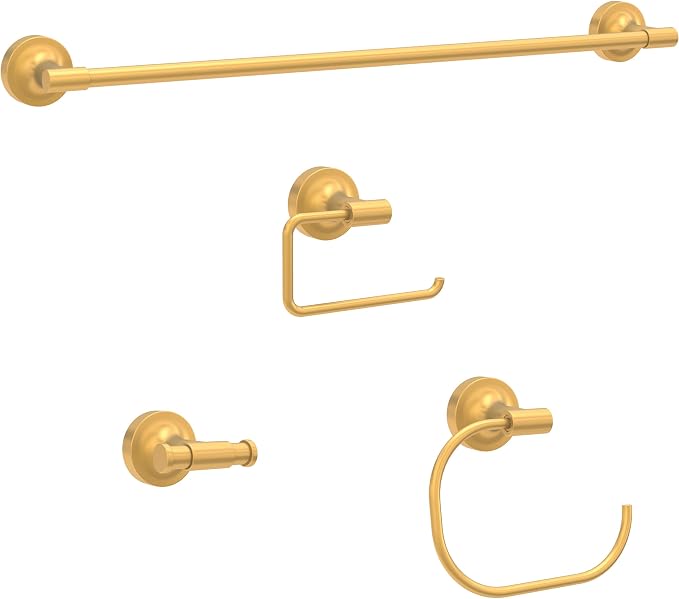 Franklin Brass Voisin (1-Pack) Toilet Paper Holder, Euro Single Post Tissue Roll Wall Mount TP Storage, Satin Gold Bathroom Decor, Accessories VOI50-BB