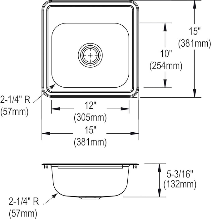 Elkay Dayton D115153 Single Bowl Top Mount Stainless Steel Bar Sink