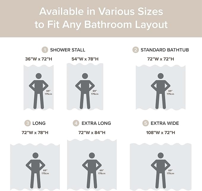 Madison Park Arbor Waffle Extra Long Shower Curtain, 72 x 84, Beige Solid | Adds Privacy, Machine Washable, Farmhouse, OEKO-TEX Certified Bathroom Curtain, 3M Scotchgard Moisture Management