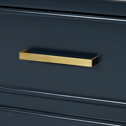 Langford 72-inch Midnight Blue Bathroom Vanity with Left & Right Rectangle Double Sinks, Italian Carrara Marble Countertop & Backsplash, Solid Wood Frame, Soft-Closing & Dovetail Drawers