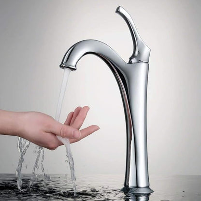 KRAUS KBF-1201CH Arlo Single Handle Basin Bathroom Faucet with Lift Rod Drain and Deck Plate, Chrome