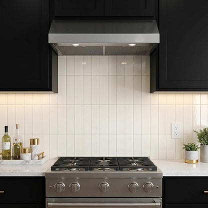 80-Piece Ivory White Thick PVC Peel and Stick Backsplash, 2" x 8" Waterproof Subway Tile Peel and Stick Wall Tiles for Kitchen and Bathroom