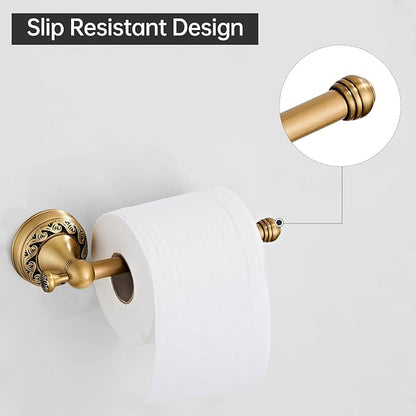 Antique Brass Toilet Paper Holder Hand Towel Ring, Brass Bathroom Accessories Set Towel Holder Toilet Paper Roll Holder, Antique Farmhouse Bathroom Hardware 2 Pieces Set Wall Mount Bronze