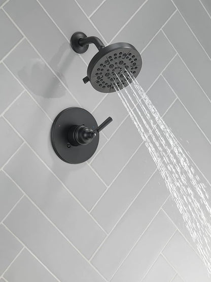 Delta Saylor 14 Series 5-Setting Shower Faucet Set, Matte Black Shower Head and Handle Set, Valve Trim Kit, Matte Black T14235-BL (Valve Not Included)