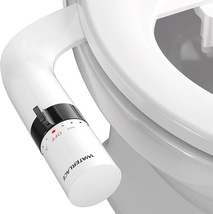 Bidet Attachment for Toilet, Dual NozzleBidet Toilet Seat, Non-Electric Ultra-Thin Bidets for Existing Toilets, Rear/Feminine Wash with Adjustable Water Pressure (Black)