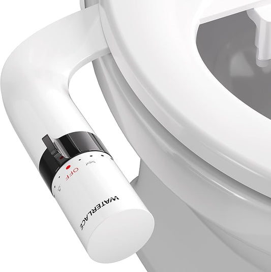 Bidet Attachment for Toilet, Dual NozzleBidet Toilet Seat, Non-Electric Ultra-Thin Bidets for Existing Toilets, Rear/Feminine Wash with Adjustable Water Pressure (Black)