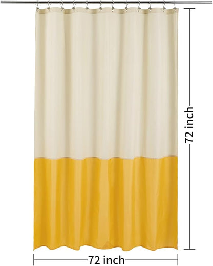 ALYVIA SPRING Waterproof Fabric Shower Curtain or Liner Cream/Yellow, 72x72 | 3 Magnets, Soft Cloth & Hotel Quality, Machine Washable, Light-Weight, Standard Size