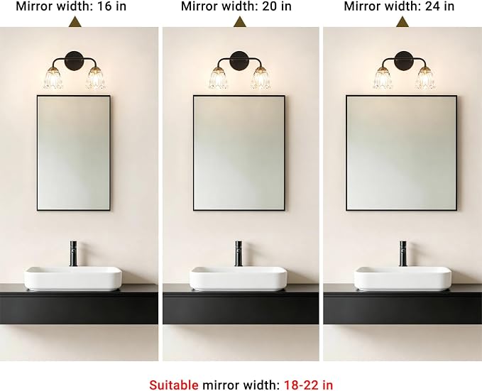 Antique 2 Light Bathroom Light Fixtures, Black and Gold Vanity Lights for Bathroom, Vanity Light Fixture with Clear Glass, Vintage Bathroom Lights over Mirror, Wall Sconce for Bedroom, Living Room