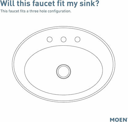 Moen Idora Chrome Two-Handle Centerset Bathroom Sink Faucet with Drain Assembly, 84115 (Pack of 2)