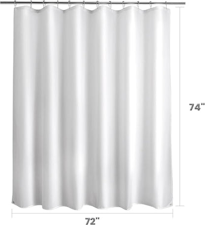 Titanker Waterproof Fabric Shower Curtain Liner Washable, 72x74 Inches, Cloth Shower Liner with Magnets, White Shower Liner Soft Fabric, Lightweight Shower Curtain Liner