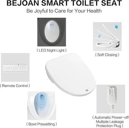 Elongated Bidet Toilet Seat X5, Electric Heated Bidet with Soft Close, Bidet Attachment for Toilet Warm Water with Air Purification