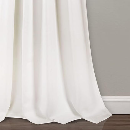 Lush Decor Weeping Flower Light Filtering Window Curtain Panels, Pair, 52"W x 95"L + 2" Header, Blush & Gray - Charming Modern Floral Curtains for Living Room, Dining Room, & Bedroom
