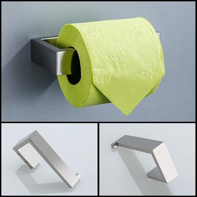 4 Pieces Bathroom Hardware Accessories Set Towel Bar Towel Holder Robe Hook Toilet Paper Holder Stainless Steel,Q8-P4BR