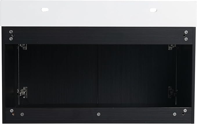 36 Inch Floating Bathroom Vanity,36" Bathroom Vanity with Sink,Modern Single Sink Bathroom Vanity Combo,Black Wall Mounted Cabinet Set