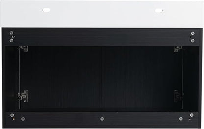 36 Inch Floating Bathroom Vanity,36" Bathroom Vanity with Sink,Modern Single Sink Bathroom Vanity Combo,Black Wall Mounted Cabinet Set