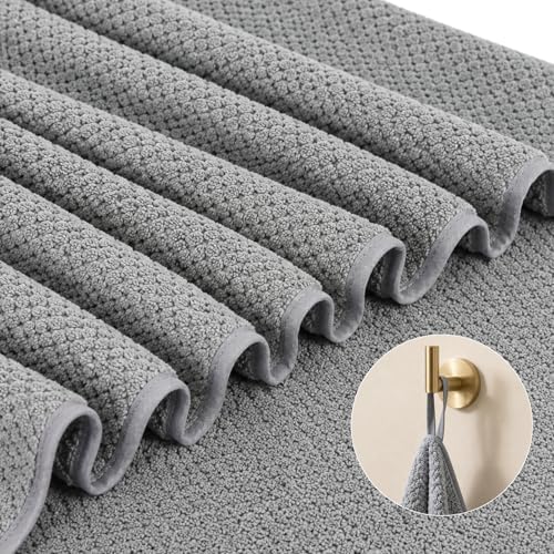 Bath Towels for Bathroom Oversize Bath Towel Set- 35x70 Inches, 4-Piece Shower Towels (1 Bath Towel, 1 Hair Towel, 1 Hand Towel, 1 Washcloth), Soft and Absorbent Microfiber Towels for Bathroom (Gray )