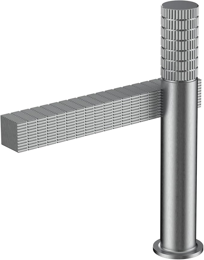 Bathroom Faucet Single Handle Single Hole Faucet for Bathroom Sink Hot and Cold Gun Gray