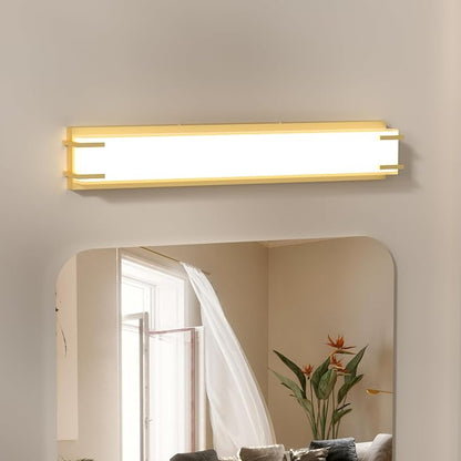 LED Bathroom Light Fixtures Over Mirror 24.4” Vanity Light with Milky White Lampshade 4000K Daylight Gold Bath Bar (Gold)