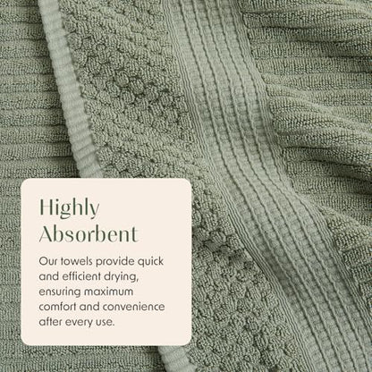 Springtree Home Oversized Bath Towel Set | 2-Pack | 100% Cotton | Green