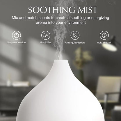 SALKING Essential Oil Diffuser, 100ml Small Aromatherapy Diffuser for Essential Oils, Auto Shut-Off Ultrasonic Diffusers, Cool Mist Humidifier with Warm White Lights, for Office Home (Dark)