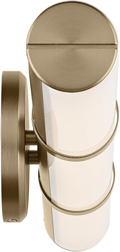Kichler Rosh 24.25" LED Medium Bath Bar with White Glass in Champagne Bronze, Modern Minimalist, for Vanity, Fireplace, Buffet, Hallway, Vanity Mirror, (24.25" W x 5" H), 55188CPZLED