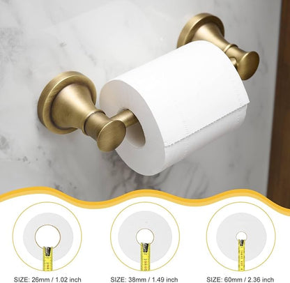Bathroom Toilet Paper Holder Wall Mount Tissue Holder Antique Brass | Rustproof Toilet Tissue Roll Holder, Flexible Double Post Pivoting Handle, Bathroom Accessories SUS304 Stainless Steel