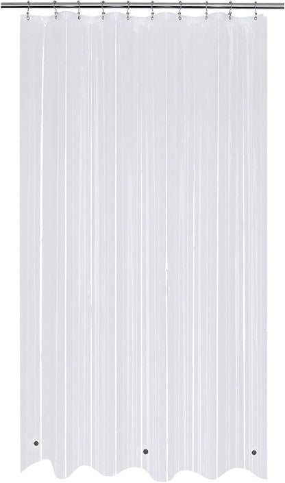 54x78 Stall Size Shower Curtain Liner Clear | 3 Bottom Magnets,10 Rustproof Grommets,Water Proof Heavy Duty PEVA 54W x 78H for Shower Stall or RV Home Long Size