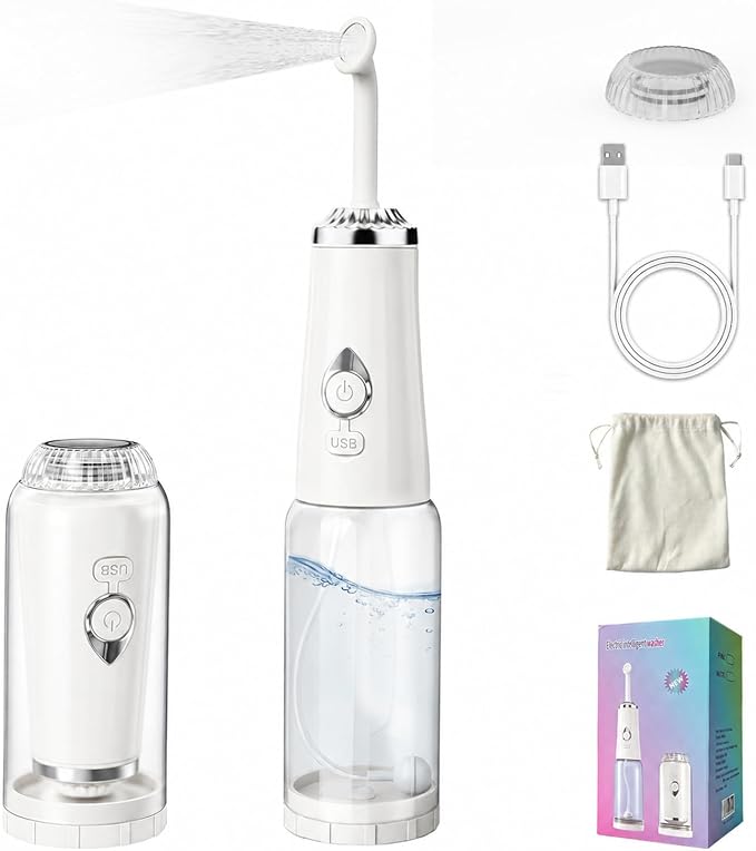 Portable Bidet for Travel - IPX7 Waterproof & 4 Spray Modes | 2 Quick‑Detachable Nozzles, Electric Handheld Bidet for Women, Compact Design for Home Travel Postpartum Personal Hygiene