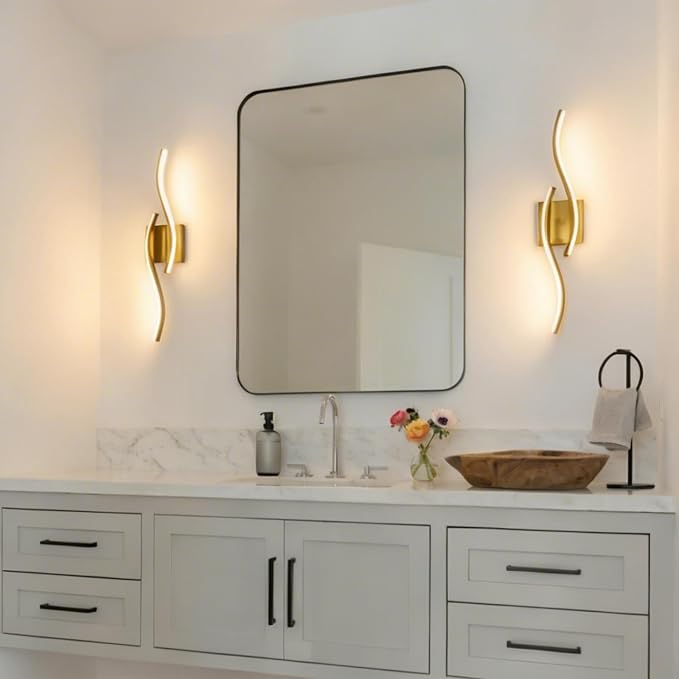Vanity Light for Bathroom, 23.6 Inch Gold LED Dimmable | Bathroom Lights Fixture Over Mirror, 5CCT Adjustable Color Temperatures Modern Wall Sconces for Bathroom Bedroom Living Room