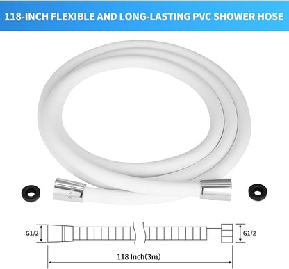 Extra Long Replacement Shower Hose Extension Handheld Shower Head Hose 118 Inches Flexible and Durable with Brass Insert and Nut rv shower head with hose