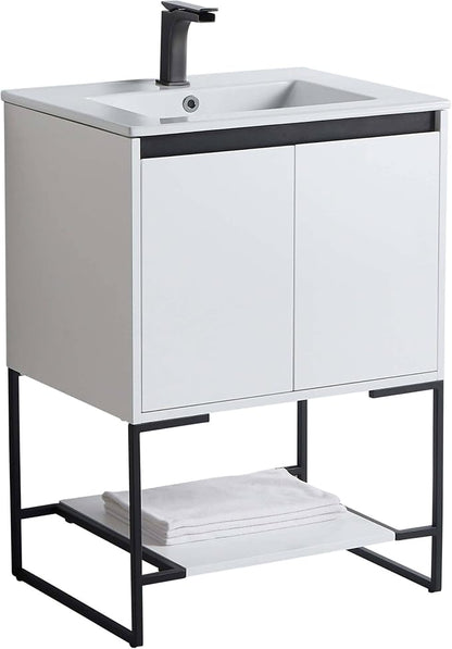 20 Inch Bathroom Vanity with Sink - Modern Knob Free Design, Elegant Space-Saving Solution for Your Bathroom - Durable, Bathroom Vanities for a Contemporary Look - Urbania Collection