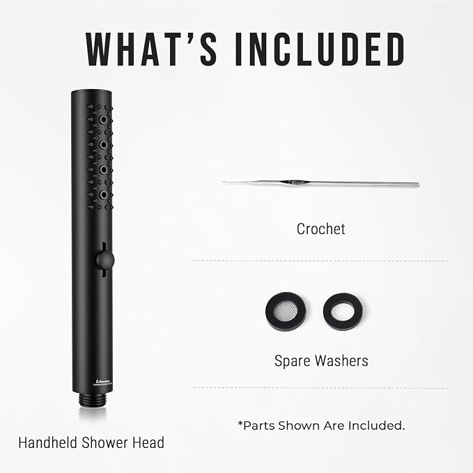 G-Promise All Metal Round 3 Function Handheld Shower Head(Matte Black) | All Metal Construction, 3 Function Modes with Massage, Modern Look, Push Switch, Easy Installation