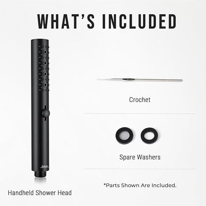 G-Promise All Metal Round 3 Function Handheld Shower Head(Matte Black) | All Metal Construction, 3 Function Modes with Massage, Modern Look, Push Switch, Easy Installation