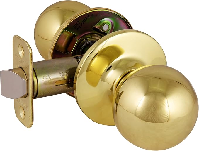 Design House 782912 Ball Passage Hall and Closet Door Knob, Polished Brass